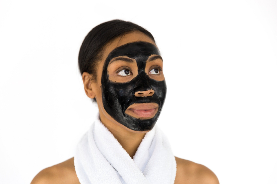 girl wearing face mask for self care