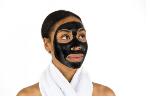 girl wearing face mask for self care